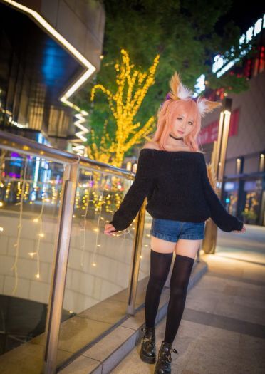 玉藻前毛衣cos正片