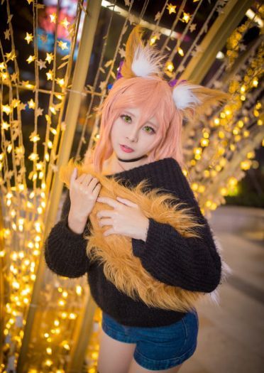 玉藻前毛衣cos正片