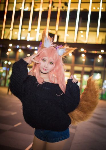 玉藻前毛衣cos正片