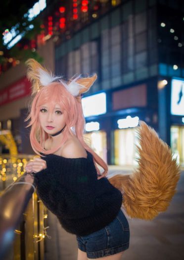 玉藻前毛衣cos正片