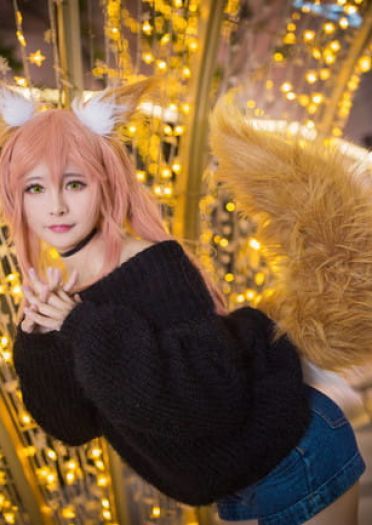 玉藻前毛衣cos正片