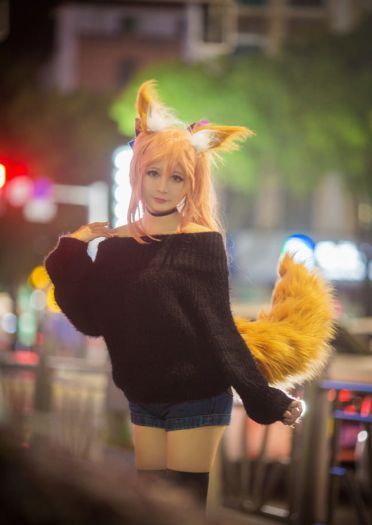 玉藻前毛衣cos正片