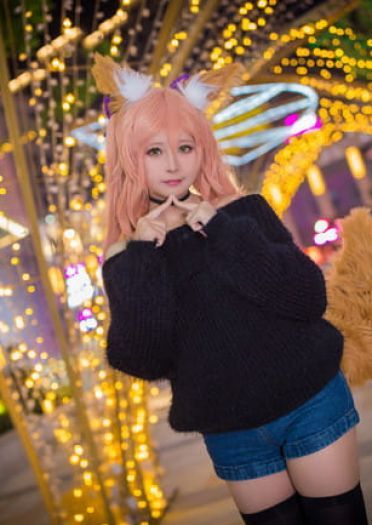 玉藻前毛衣cos正片