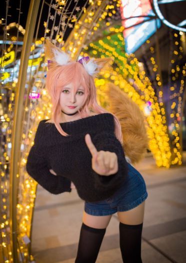 玉藻前毛衣cos正片