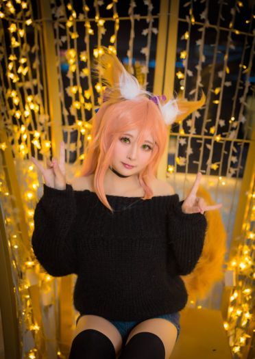 玉藻前毛衣cos正片