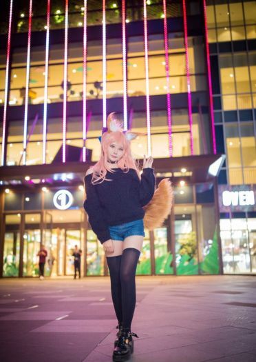 玉藻前毛衣cos正片