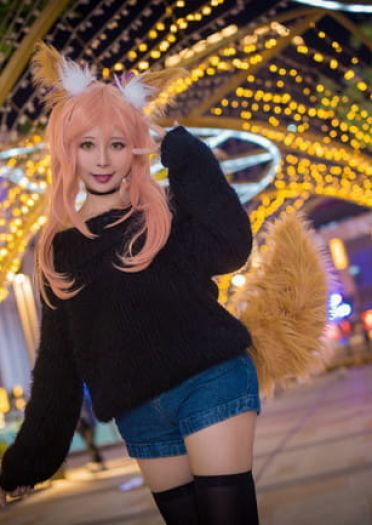 玉藻前毛衣cos正片