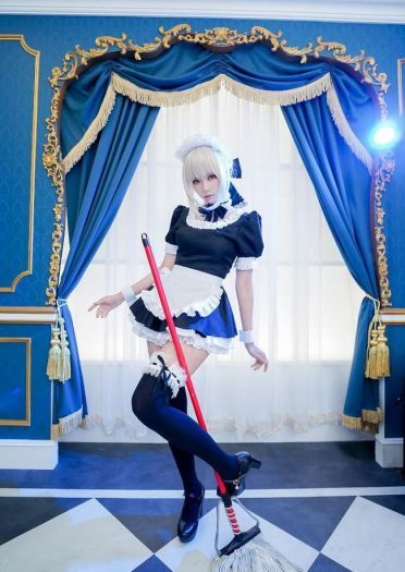 Fate 阿尔托利亚 女仆 cosplay