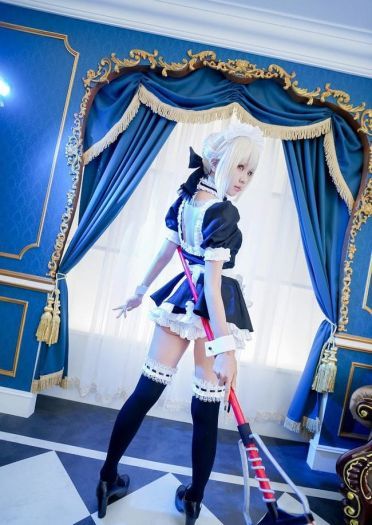 Fate 阿尔托利亚 女仆 cosplay