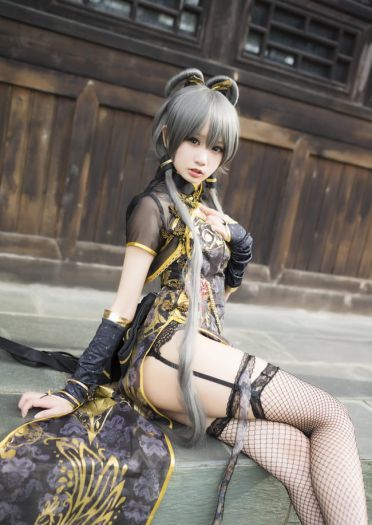 洛天依 旗袍 绝对领域 cosplay