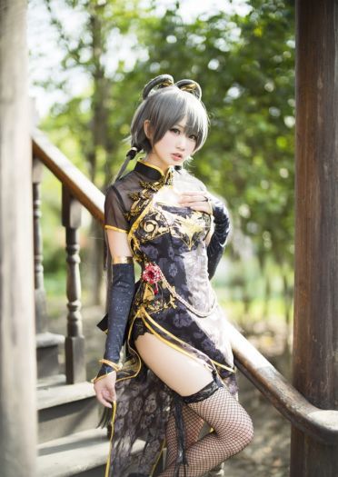洛天依 旗袍 绝对领域 cosplay