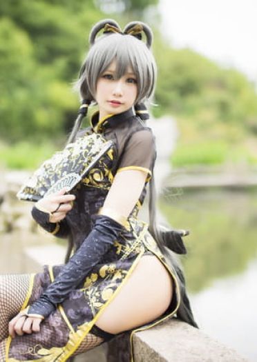 洛天依 旗袍 绝对领域 cosplay