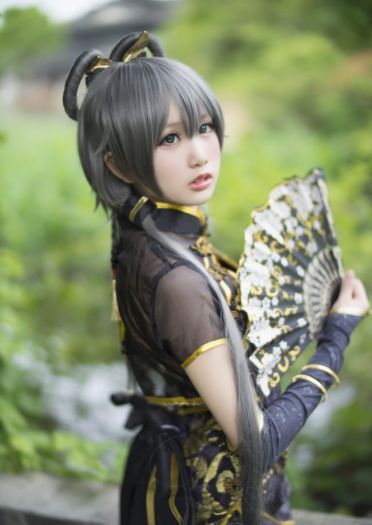 洛天依 旗袍 绝对领域 cosplay