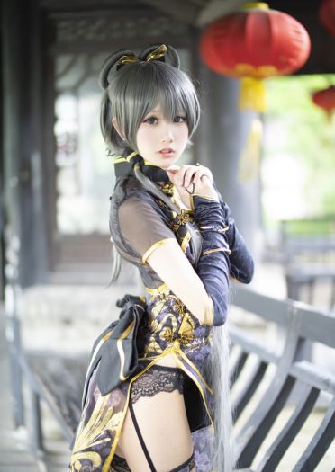 洛天依 旗袍 绝对领域 cosplay