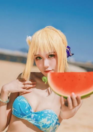 【cos正片】Fate/Extra Saber 泳装