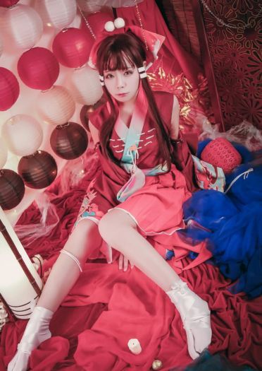 东方Project 中秋贺图 灵梦 魔理沙 cosplay