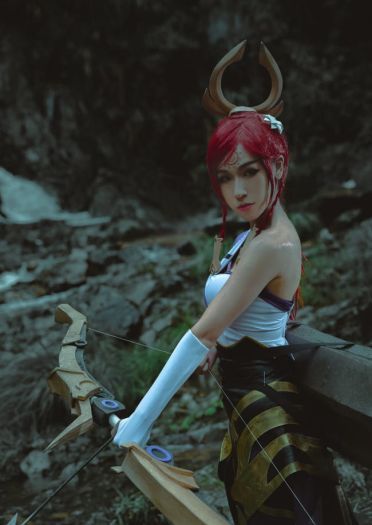 王者荣耀 御姐 长腿 伽罗 cosplay