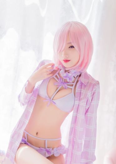 【cos正片】Fate 玛修同人泳装cos