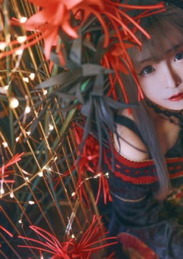 Lolita 刺绣 彼岸花 cosplay