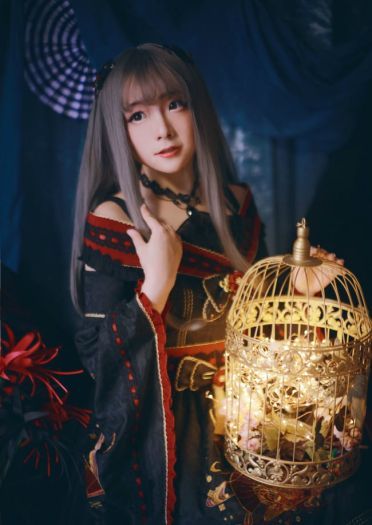 Lolita 刺绣 彼岸花 cosplay