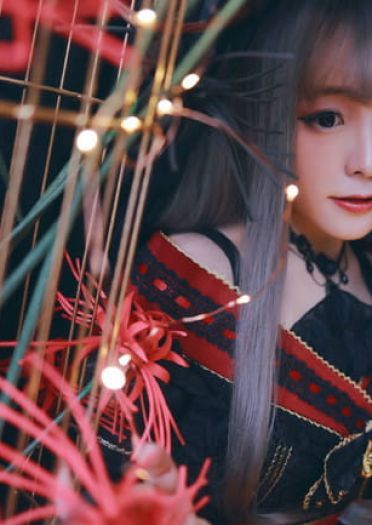 Lolita 刺绣 彼岸花 cosplay