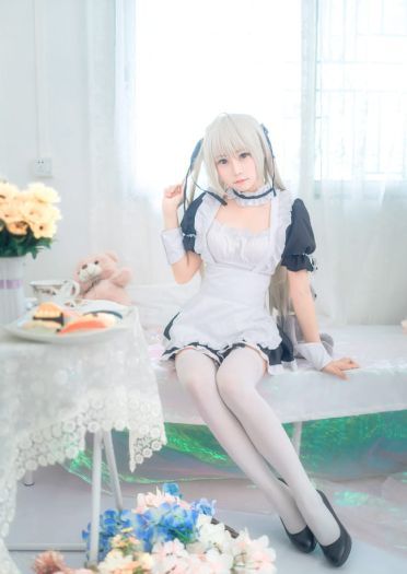 缘之空 穹妹 女仆 白丝 腿控 cosplay
