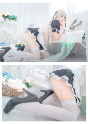 缘之空 穹妹 女仆 白丝 腿控 cosplay