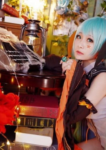 VOCALOID 万圣节 初音ミク 双马尾 绝对领域 cosplay