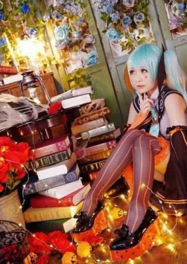VOCALOID 万圣节 初音ミク 双马尾 绝对领域 cosplay
