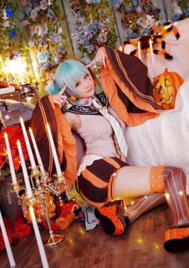 VOCALOID 万圣节 初音ミク 双马尾 绝对领域 cosplay