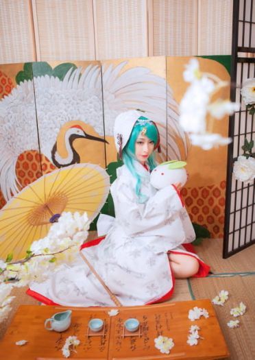 【COS】#雪初音白无垢# MIKU