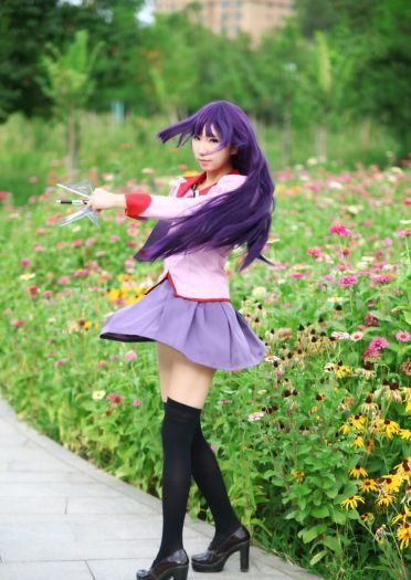 制服cos 化物语 战场原黑仪荡漾 制服威武