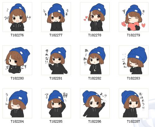 戴蓝帽子的可爱女孩 动漫QQ表情