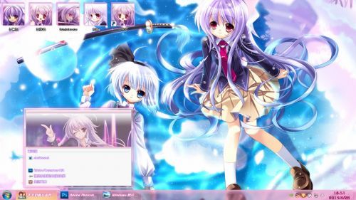 东方 月兔  win7主题