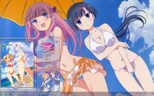 我女友与青梅竹马的惨烈修练场 夏川真凉 Win7主题