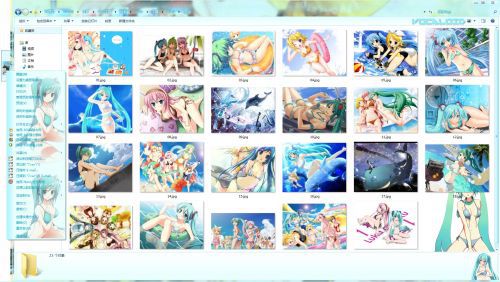 泳装公主殿下 初音未来 win7电脑主题下载