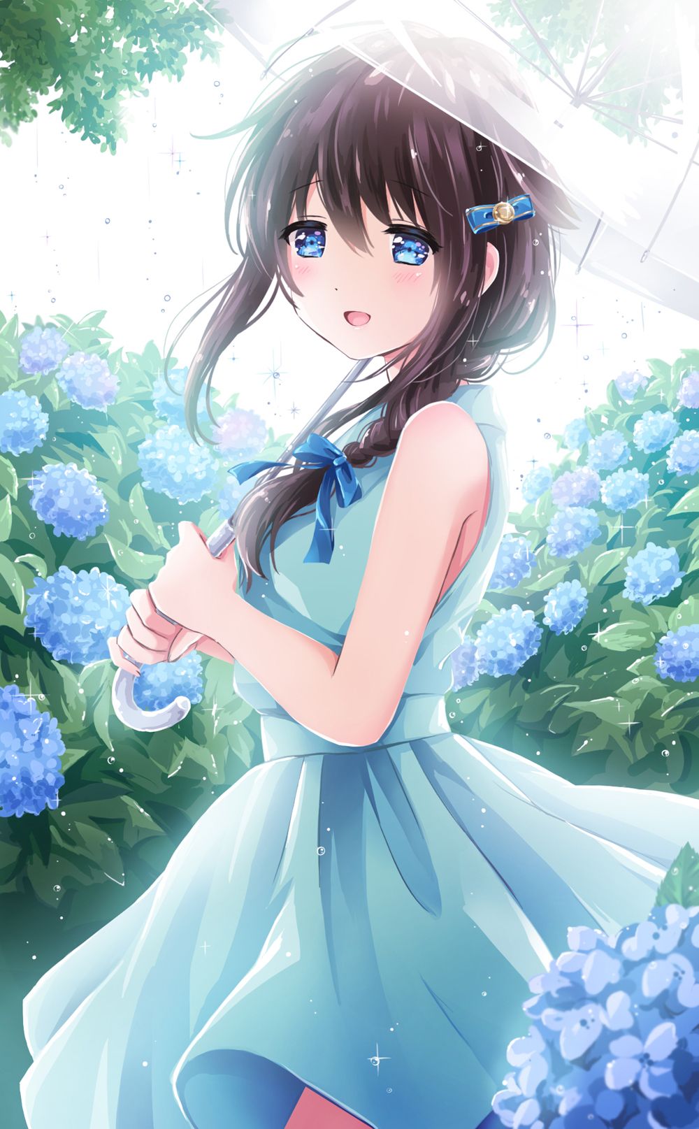 六月的雨 撑伞的姑娘 手机壁纸