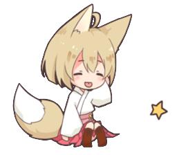 日系表情包 萌萌哒和服狐狸女孩