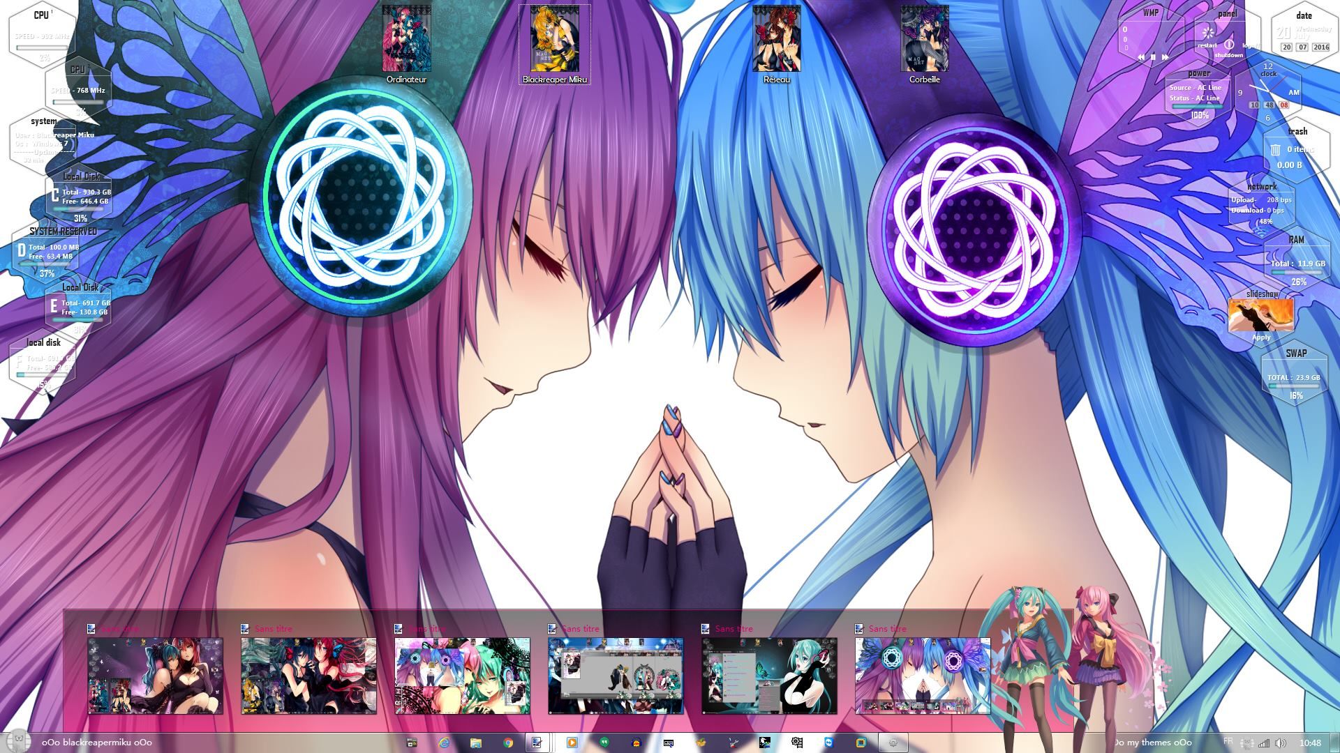 初音与巡音的晚宴 Vocaloid Magnet V2 win7主题