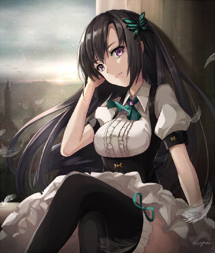 黑长直才是正义 动漫黑长直少女手机壁纸