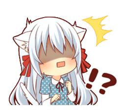 萌萌白发猫耳娘 Fluffy white ca 表情包