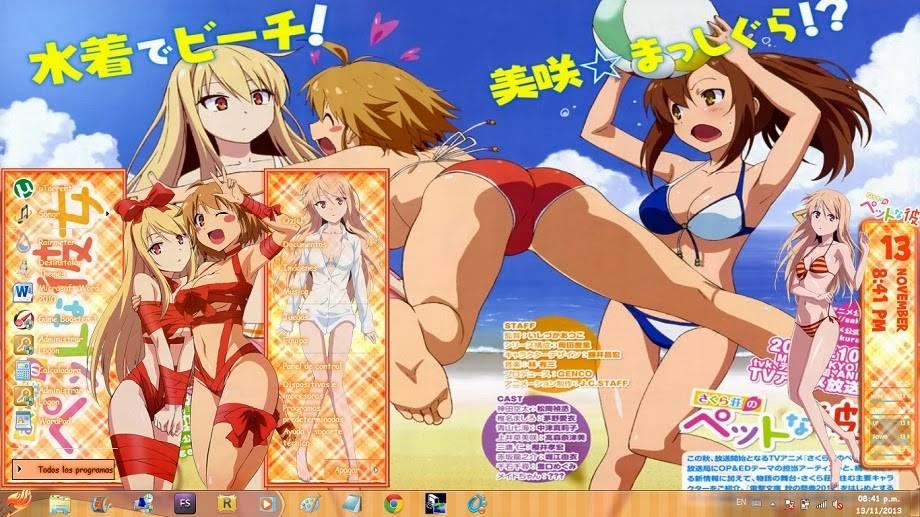 露出度比较高的樱花庄的宠物女孩 win7主题