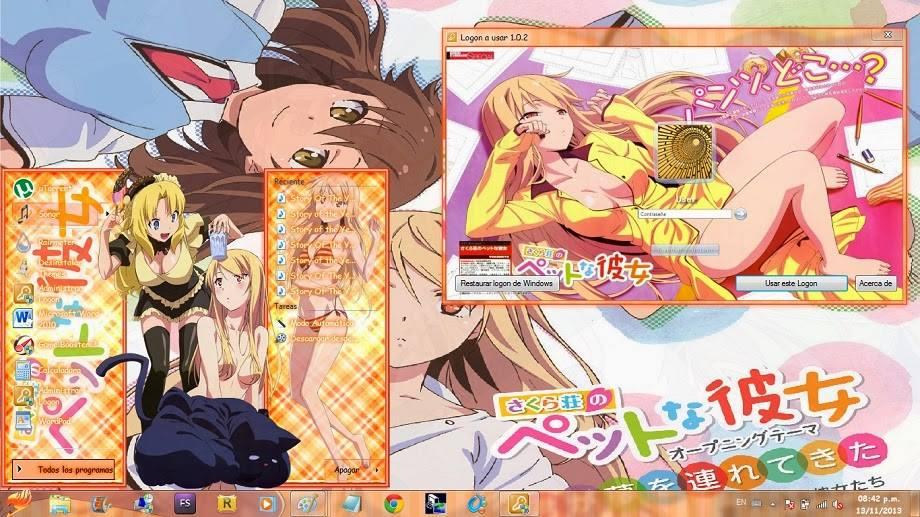 露出度比较高的樱花庄的宠物女孩 win7主题