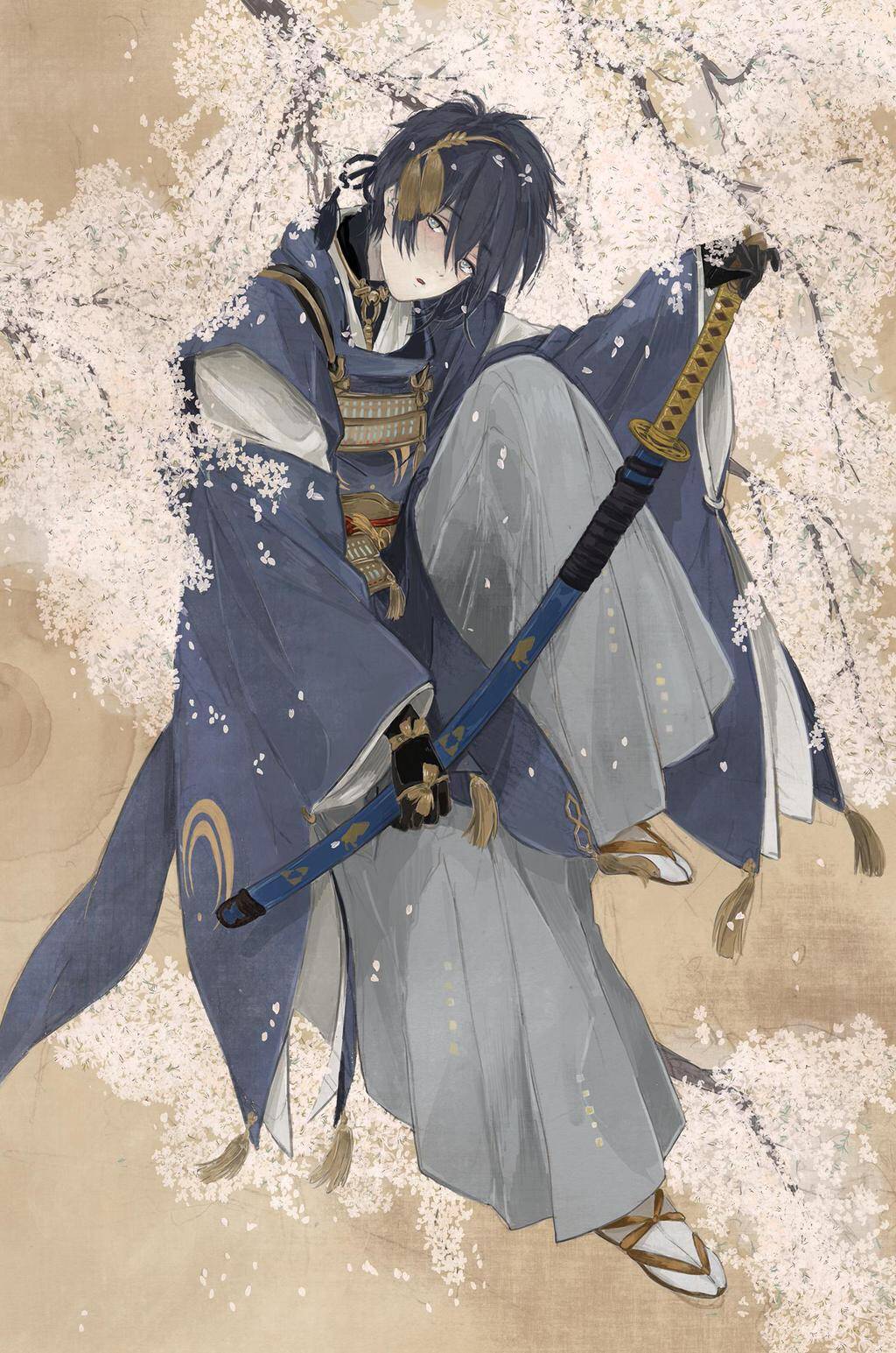 刀剑乱舞和风美男 三日月宗近手机壁纸(1)