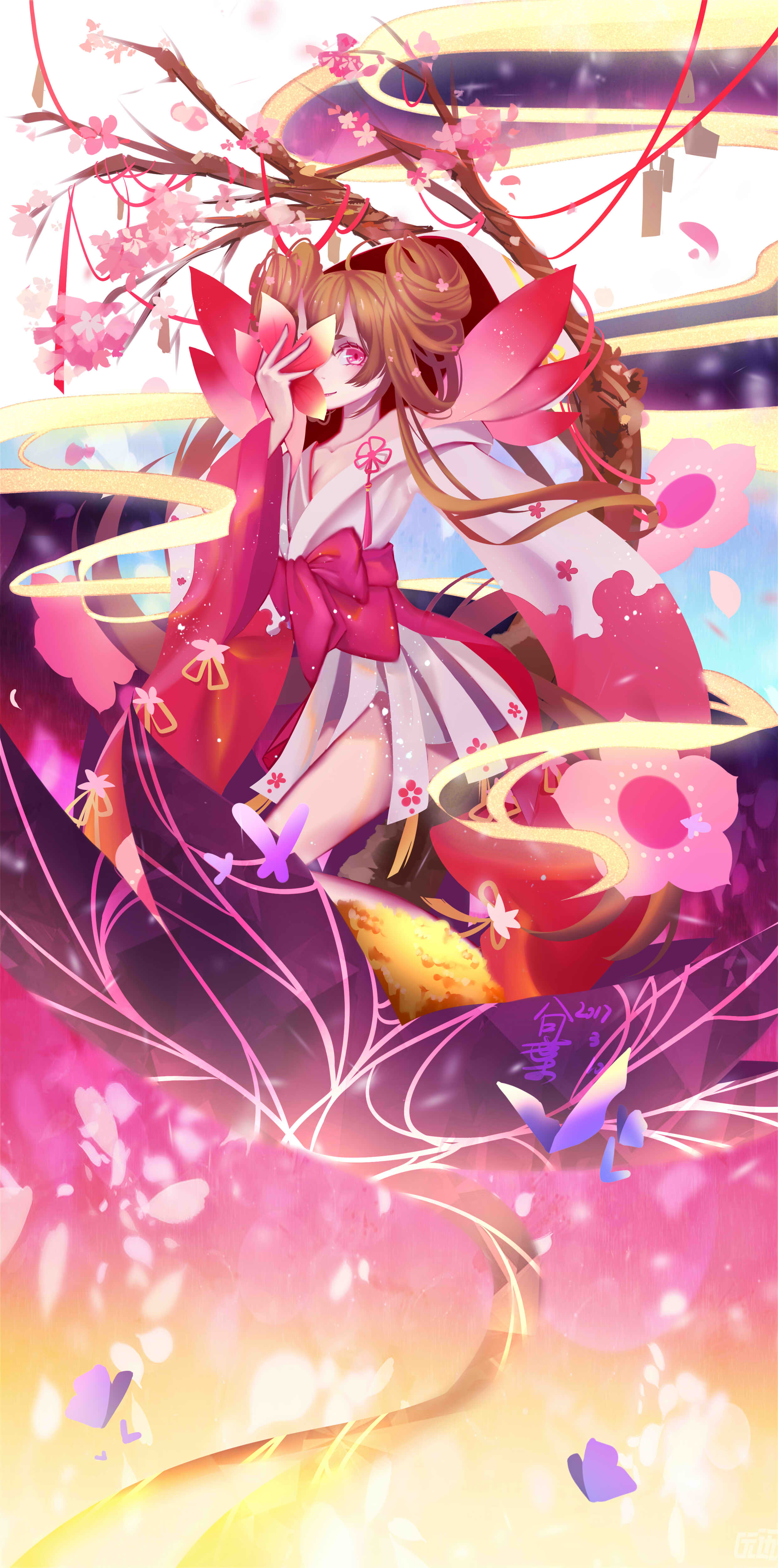 春桃化妖 阴阳师桃花妖手机壁纸