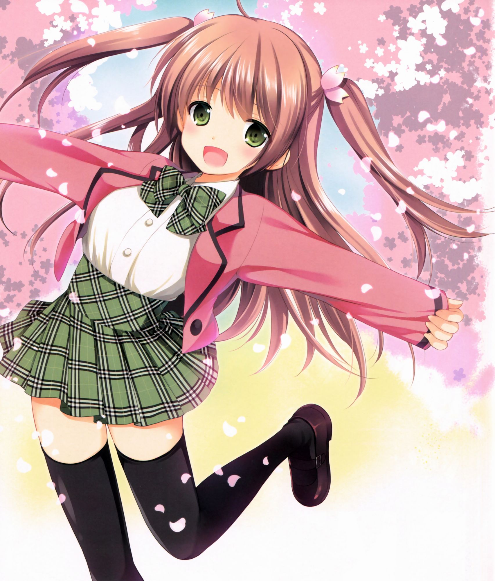 樱花树下的那可爱的少女手机壁纸