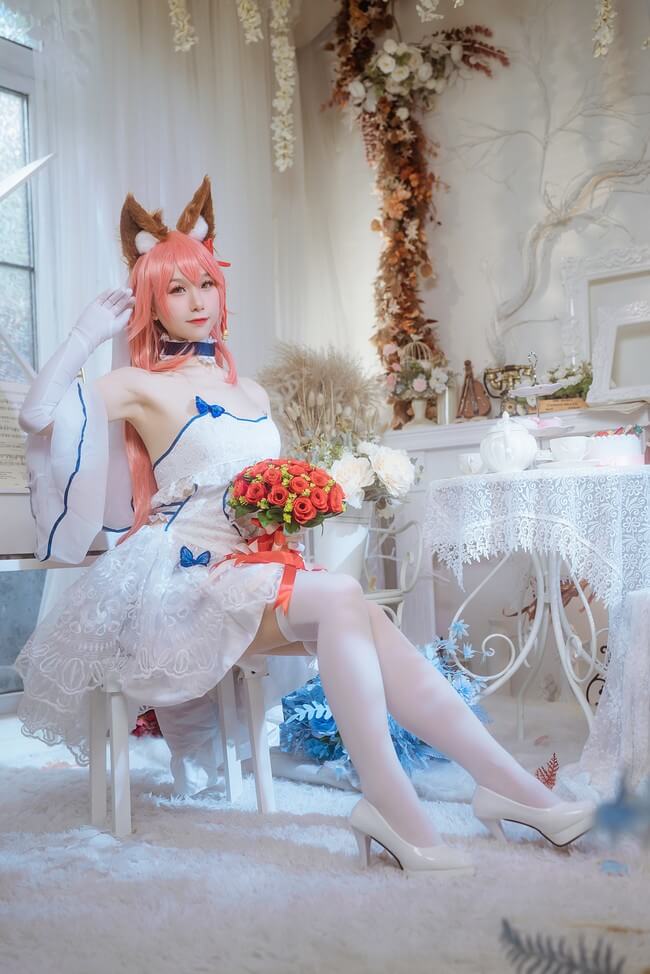 白丝系COS 萌白福利cosplay