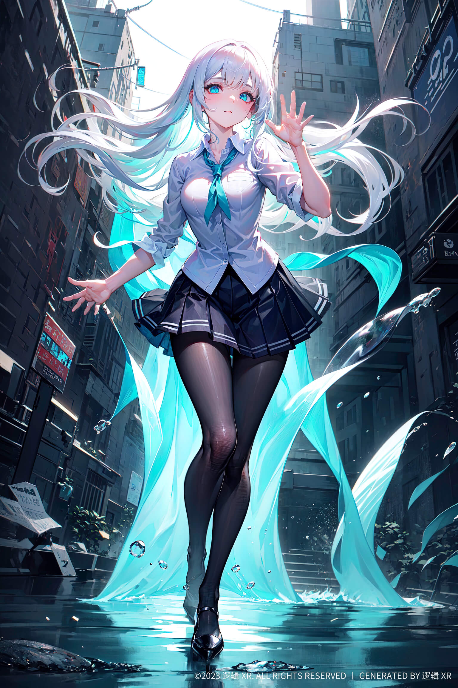 少女插画手机壁纸 动漫黑丝1080p