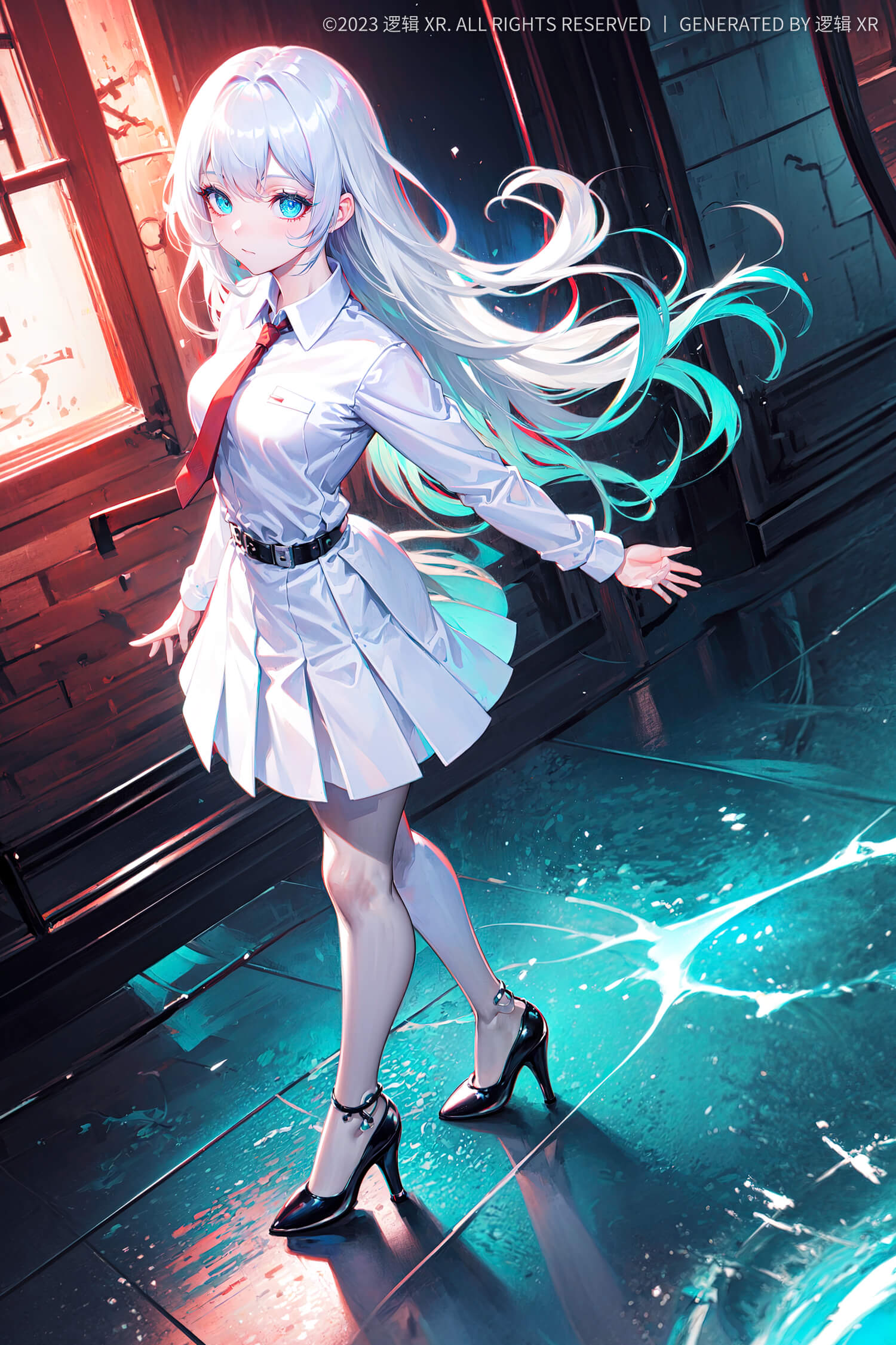 少女插画手机壁纸 动漫黑丝1080p