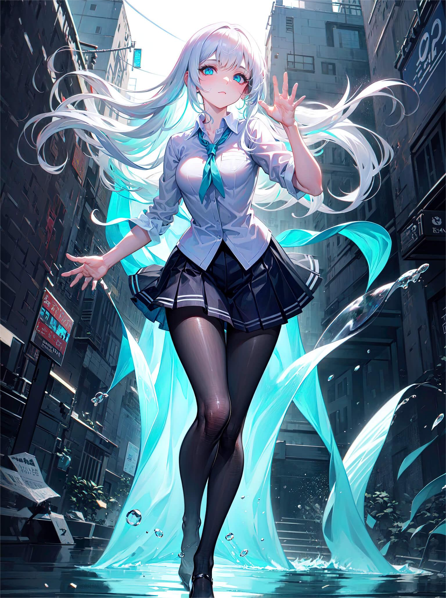 少女插画手机壁纸 动漫黑丝1080p